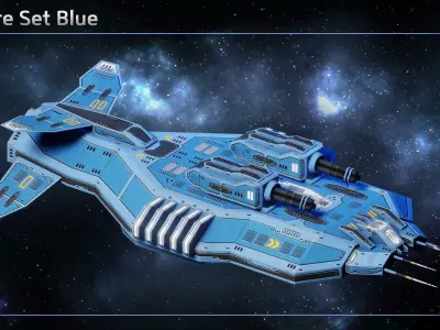 Spaceship Litzmann Gun Carrier Low-poly 3D model