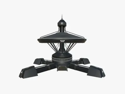 SciFi Facility C07 Black - Sci Fi Exterior Design Low-poly 3D model