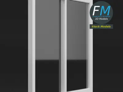 Double rail sliding window 3D model