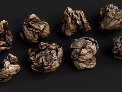 paper street trash debris PBR photogrammetry Low-poly 3D model