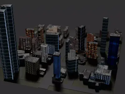 City low-poly Low-poly 3D model