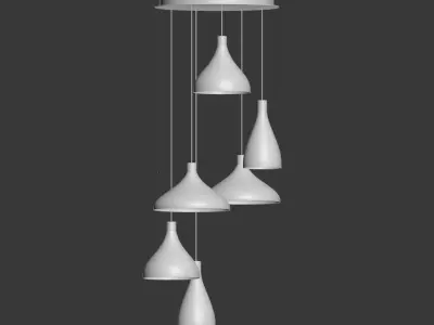 well Chandelier 6 Black and White Pablodesigns 3D model