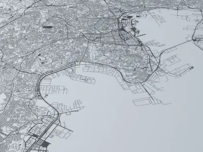 Yokohama Road Network and Streets 3D model