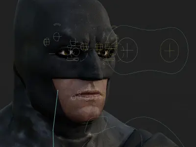 Batman 3D Model Zack Snyder Fully Rigged Cape Blender FBX OBJ Low-poly 3D model