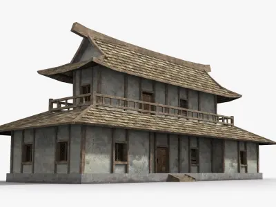 Ancient house x2 Low-poly 3D model