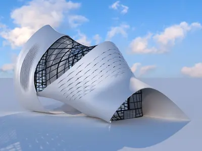Futuristic building 5 3D model