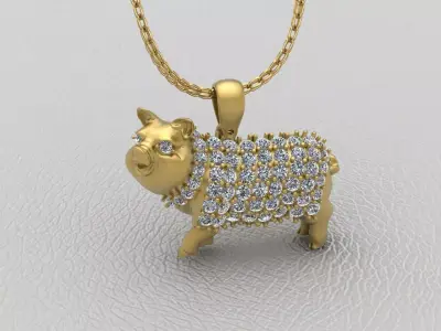 golden pig 3D model 3D print model 3D print model