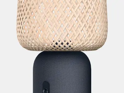 SYMFONISK Speaker lamp w Wi-Fi bamboo shade Low-poly 3D model