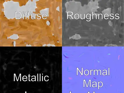 Wooden Breakfast Table with Smiling Surface Low-poly 3D model