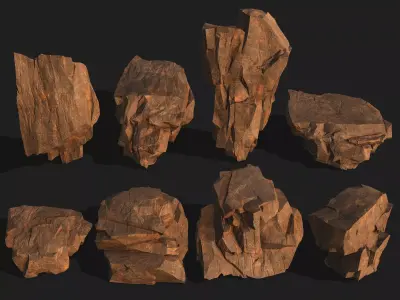 desert rocks - 3D Models PBR Pack 06 Low-poly 3D model