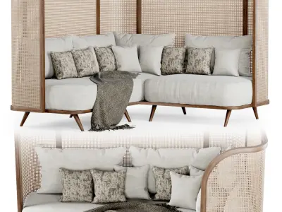 Corner garden sofa HLS high back  3D model