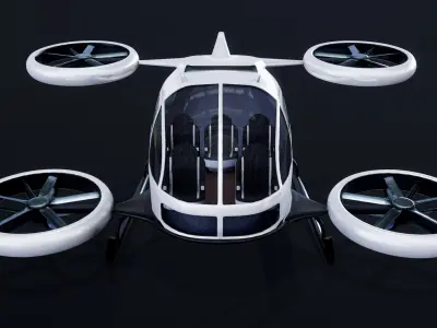  Flying Taxi Concept Air-Taxi White 