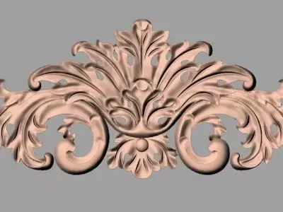 European style flower 3D relief STL Model for cnc engraving E061 3D model