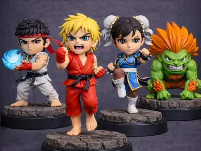 Street Fighter Chibi STL Bundle  3D print model