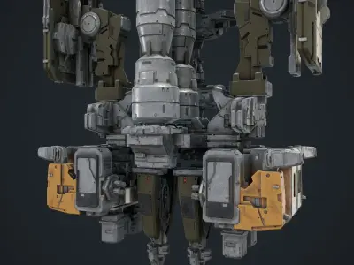 scifi-modelx497-UV-PBR spaceship Low-poly 3D model
