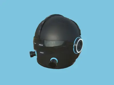 Astronaut Helmet 07 - Full Black - Character Design Fashion Low-poly 3D model