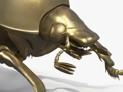  Egyptian Scarab Figurine Gold 