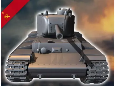 T-220 Object 220 KV-220 - Soviet army WW2 Second World East fron 3D print model