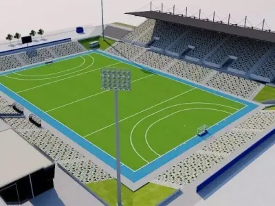 Warsteiner HockeyPark - Monchengladbach Low-poly 3D model