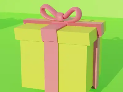 Decorative 3D Gift Box for Games Animation Low-poly 3D model