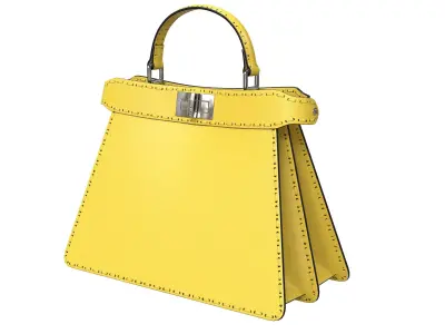 Fendi Peekaboo Bag Yellow Low-poly 3D model
