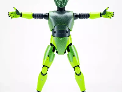 Neon Green Robot model pack Low-poly 3D model