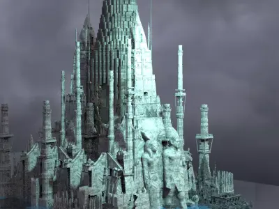 Celtic Gods Engraved City Tower 3D model