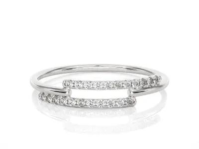 Light Minimalist Diamond Ring 3D print model 6