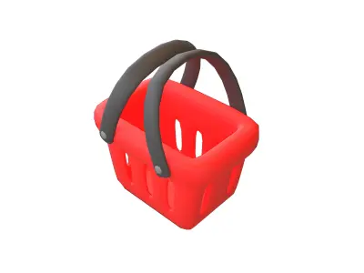 Shopping Basket Icon v1 001 Low-poly 3D model