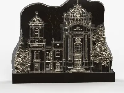 Dominican Cathedral in Lviv relief 3D print model