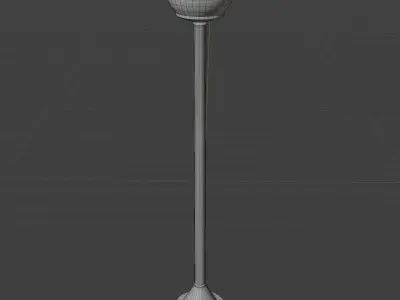 Lamppost floor lamp with globe 3D model
