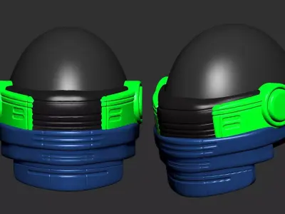 helmet high poly sculpt 3d printable 3D model 9