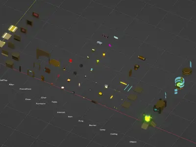 Gierki - SciFi LowPoly Cantina Pack Low-poly 3D model