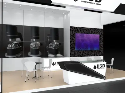 Exhibition Stand Stall Four Side Open 17X6 3D model