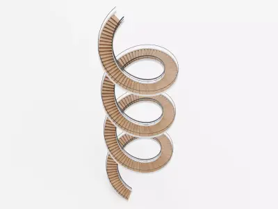 Spiral Staircase V1 - Modern Interior Stairs Low-poly 3D model