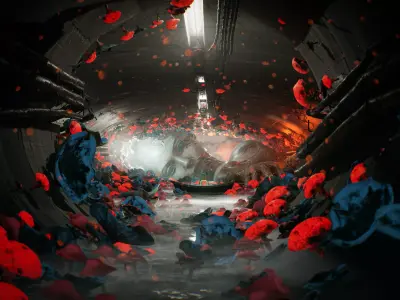 Sewer Monster Horror Environment - UE5 Low-poly 3D model