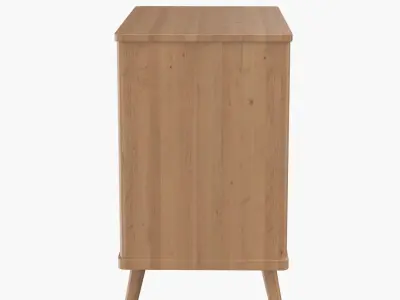 Thelma KD Rattan Small Cabinet 1 Drawer 2 Doors 3D model