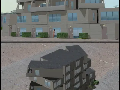 Modular House Low-poly 3D model