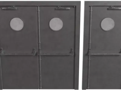 Metal Door 02 Low-poly 3D model