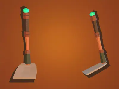Low Poly Medieval Weapons Pack    6 Weapons and  Bonus Log Low-poly 3D model