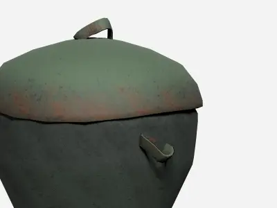 Boiler and pot shaped street dust waste bin Low-poly 3D model