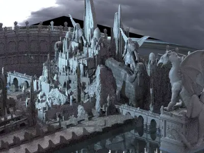 Frozen Christmas resorts palace kit bash 3D model