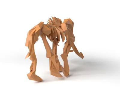 MammothSkeleton Low Poligonal Low-poly 3D model