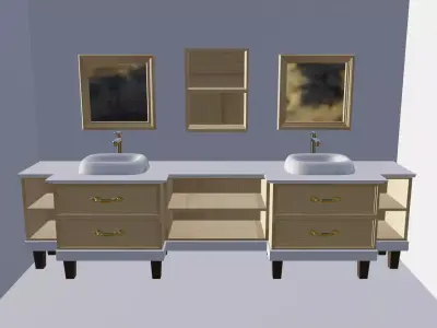 bathroom with bathtub and toilet 3D model