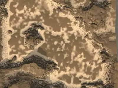 Realistic Sand and Greenery Terrain 3D Model 3D model