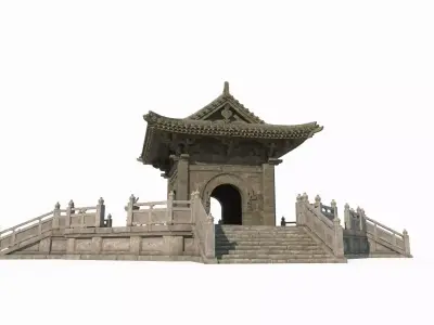 Ancient Asian Architectural Divination Platform 3D model