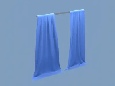 Curtains Blue Free 3D model