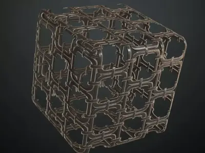 Industrial Square Interlocking Metal Chainlink PBR Seamless Texture