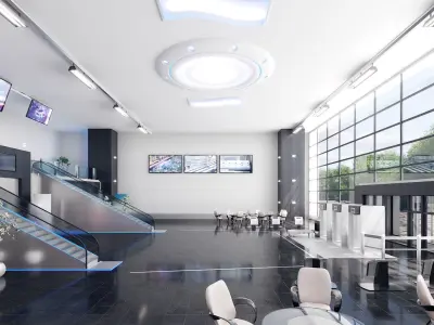 Business center lobby interior 3D model