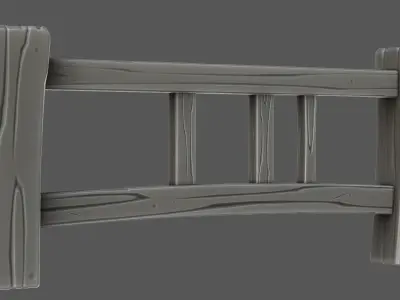 Stylized fence 3D model